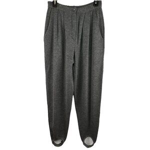 Vintage Moses Collection Sz 12 Wool Gray Stirrup Pants Pleated Front Pockets